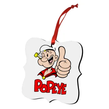 Popeye the sailor man, Christmas ornament polygon wooden 7.5cm