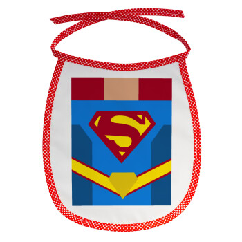 Superman flat, Σαλιάρα μωρού αλέκιαστη με κορδόνι Κόκκινη