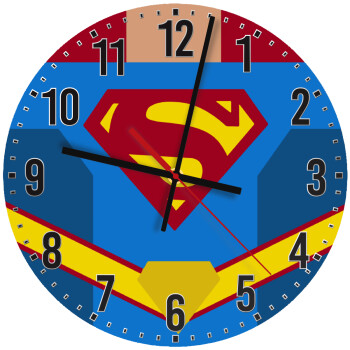 Superman flat, Ρολόι τοίχου ξύλινο (30cm)