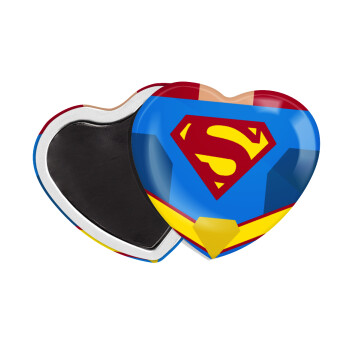 Superman flat, Μαγνητάκι καρδιά (57x52mm)