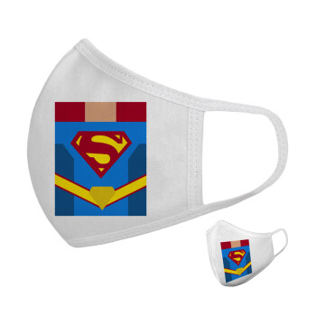 Superman flat, Μάσκα υφασμάτινη υψηλής άνεσης παιδική (Δώρο πλαστική θήκη)