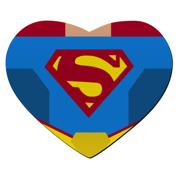 Superman flat, Mousepad καρδιά 23x20cm