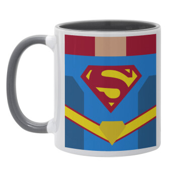 Superman flat, Mug colored grey, ceramic, 330ml