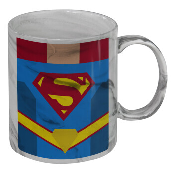 Superman flat, Mug ceramic marble style, 330ml