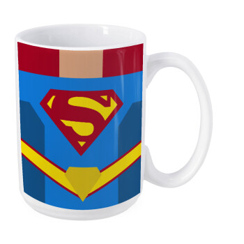 Superman flat, Κούπα Mega, κεραμική, 450ml
