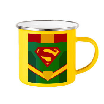 Superman flat, Κούπα Μεταλλική εμαγιέ Κίτρινη 360ml