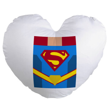 Superman flat, Μαξιλάρι καναπέ καρδιά 40x40cm περιέχεται το  γέμισμα