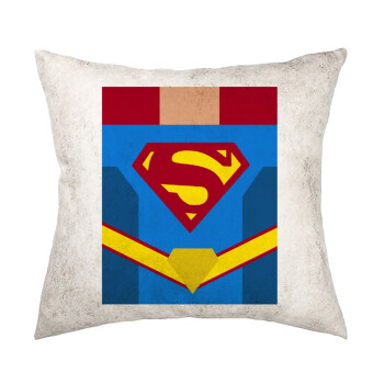 Superman flat, Μαξιλάρι καναπέ Δερματίνη Γκρι 40x40cm με γέμισμα