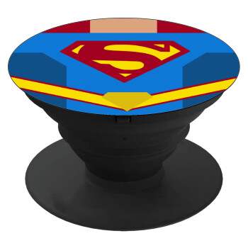 Superman flat, Pop Socket Μαύρο Βάση Στήριξης Κινητού στο Χέρι