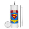 Tumbler stainless steel 600ml, with metal straw & cleaning brush