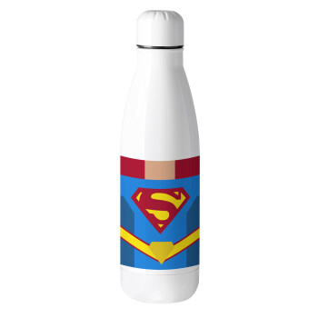 Superman flat, Μεταλλικό παγούρι θερμός (Stainless steel), 500ml