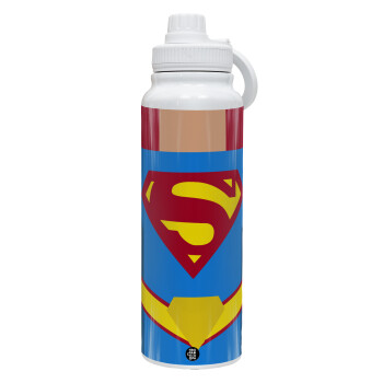 Superman flat, Θερμός 1L Ανοξείδωτο με Βάση Κινητού & Διπλά Τοιχώματα