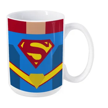 Superman flat, Κούπα Mega, κεραμική, 450ml