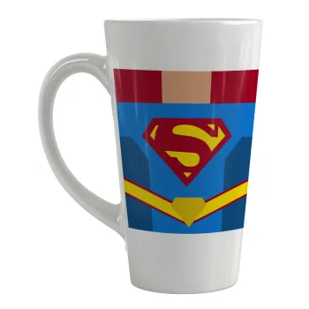 Superman flat, Κούπα κωνική Latte Μεγάλη, κεραμική, 450ml