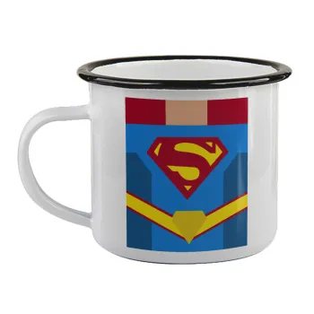 Superman flat, Κούπα εμαγιέ με μαύρο χείλος 360ml