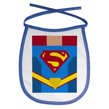 Superman flat, Σαλιάρα μωρού αλέκιαστη με κορδόνι Μπλε