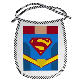 Superman flat, Σαλιάρα μωρού αλέκιαστη με κορδόνι Μαύρη