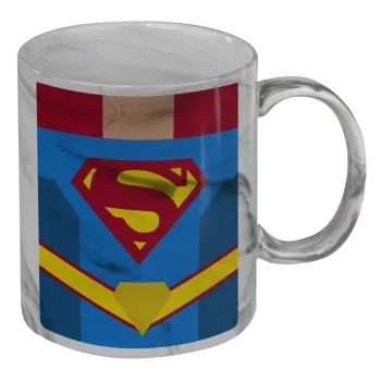 Superman flat, Mug ceramic marble style, 330ml