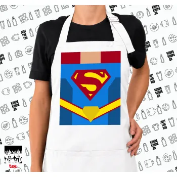 Superman flat, Ποδιά μακριά Σεφ ολόσωμη με τσέπες white (ΕΝΗΛΙΚΩΝ)