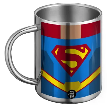 Superman flat, Ανοξείδωτη Μεταλλική Κούπα 450ml - Διπλού Τοιχώματος