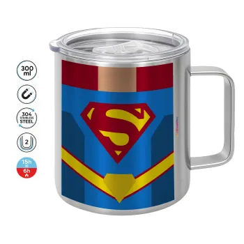 Superman flat, Mug Stainless steel double wall 300ml