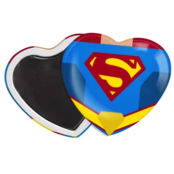 Superman flat, Μαγνητάκι καρδιά (57x52mm)