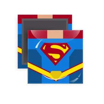 Superman flat, Μαγνητάκι ψυγείου τετράγωνο διάστασης 5x5cm