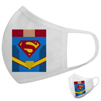 Superman flat, Μάσκα υφασμάτινη υψηλής άνεσης παιδική (Δώρο πλαστική θήκη)
