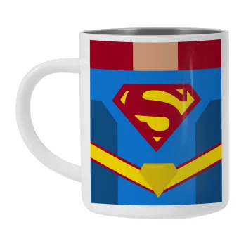 Superman flat, Mug Stainless steel double wall 300ml