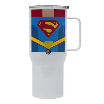 Superman flat, Mega Stainless steel Tumbler with lid, double wall 750L