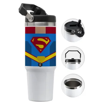 Superman flat, Θερμός Ανοξείδωτο 30oz με χερούλι