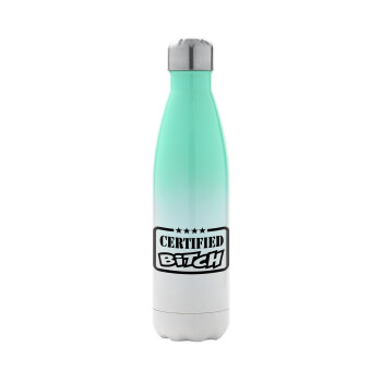Certified Bitch, Metal mug thermos Green/White (Stainless steel), double wall, 500ml
