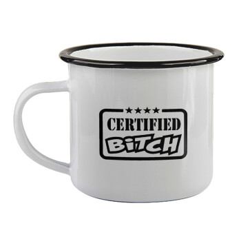 Certified Bitch, Κούπα εμαγιέ με μαύρο χείλος 360ml