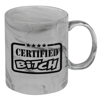 Certified Bitch, Mug ceramic marble style, 330ml