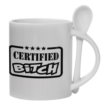 Certified Bitch, Κούπα, κεραμική με κουταλάκι, 330ml (1 τεμάχιο)