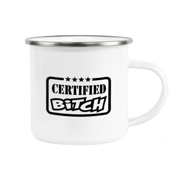 Certified Bitch, Metallic enamel cup white 360ml
