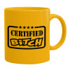 Ceramic coffee mug yellow, 330ml