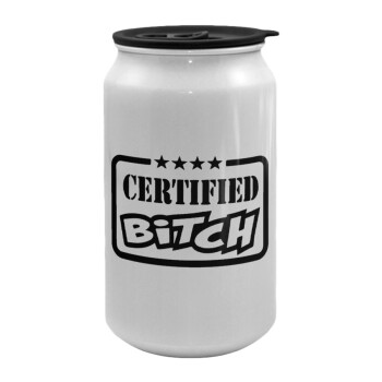Certified Bitch, Κούπα ταξιδιού μεταλλική με καπάκι (tin-can) 500ml