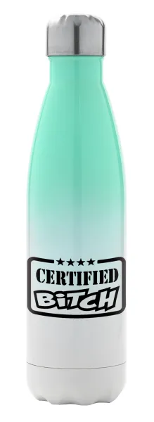 Certified Bitch — Metal mug thermos Green/White (Stainless steel), double wall, 500ml