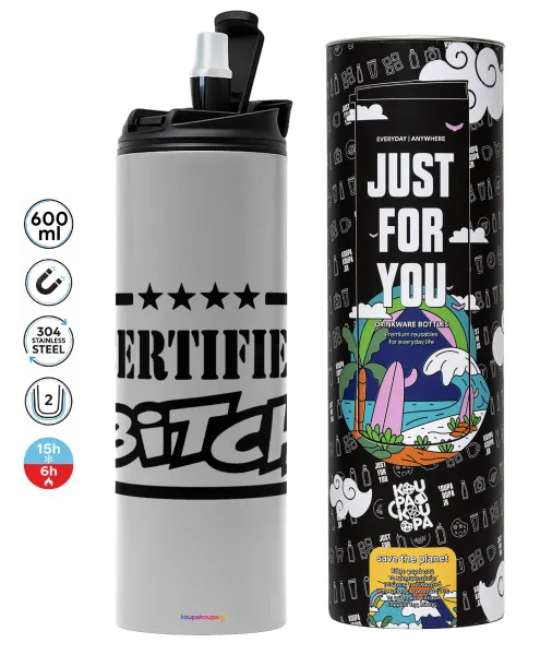 Certified Bitch — Tumbler stainless steel GREY 600ml