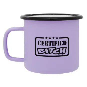 Certified Bitch, Κούπα Μεταλλική εμαγιέ ΜΑΤ Light Pastel Purple 360ml