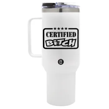 Certified Bitch, Mega Tumbler με καπάκι, διπλού τοιχώματος (θερμό) 1,2L