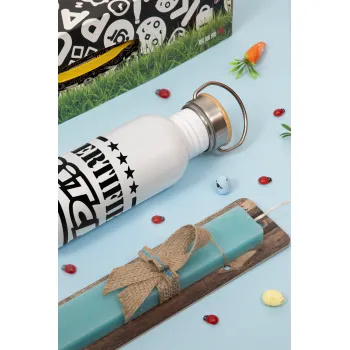 Certified Bitch, Πασχαλινή Λαμπάδα με παγούρι μεταλλικό (620ml, stainless steel) & κερί αρωματικό πλακέ (30cm) (ΤΙΡΚΟΥΑΖ)