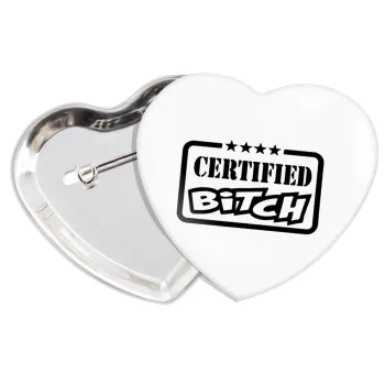 Certified Bitch, Κονκάρδα παραμάνα καρδιά (57x52mm)