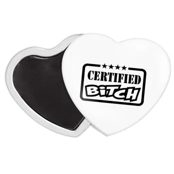 Certified Bitch, Μαγνητάκι καρδιά (57x52mm)