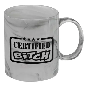 Certified Bitch, Κούπα κεραμική, marble style (μάρμαρο), 330ml