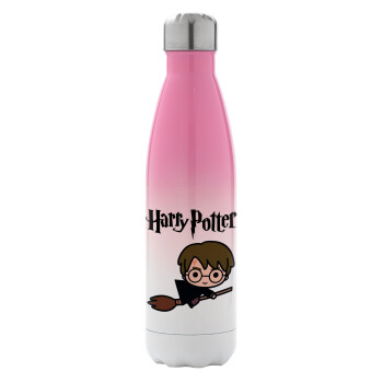 Harry potter kid, Μεταλλικό παγούρι θερμός Ροζ/Λευκό (Stainless steel), διπλού τοιχώματος, 500ml