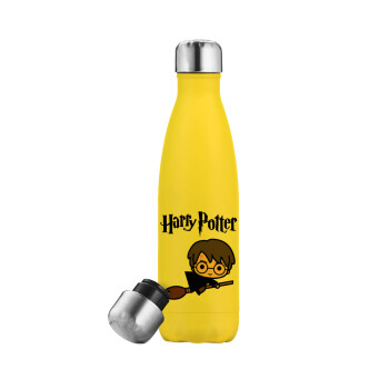 Harry potter kid, Μεταλλικό παγούρι θερμός Κίτρινος (Stainless steel), διπλού τοιχώματος, 500ml