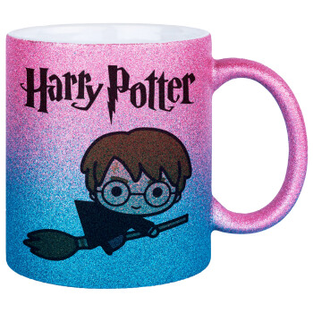 Harry potter kid, Κούπα Χρυσή/Μπλε Glitter, κεραμική, 330ml