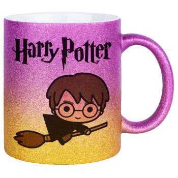 Harry potter kid, Κούπα Χρυσή/Ροζ Glitter, κεραμική, 330ml